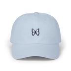 Butterfly Embroidered Dad Cap — Minimal Blue Butterfly Baseball Hat