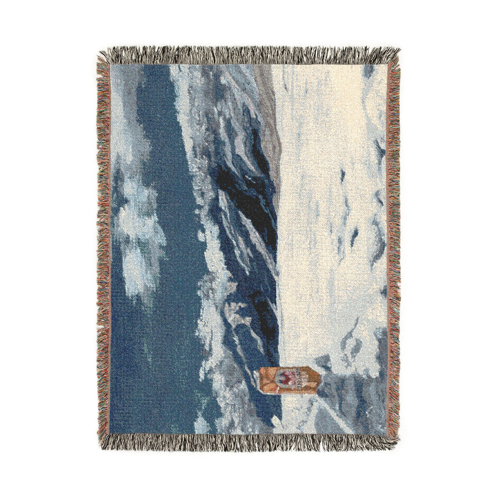 Scenic Mountain Snow Woven Blanket — Cozy Cabin Throw