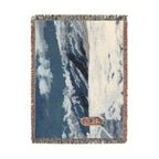 Scenic Mountain Snow Woven Blanket — Cozy Cabin Throw