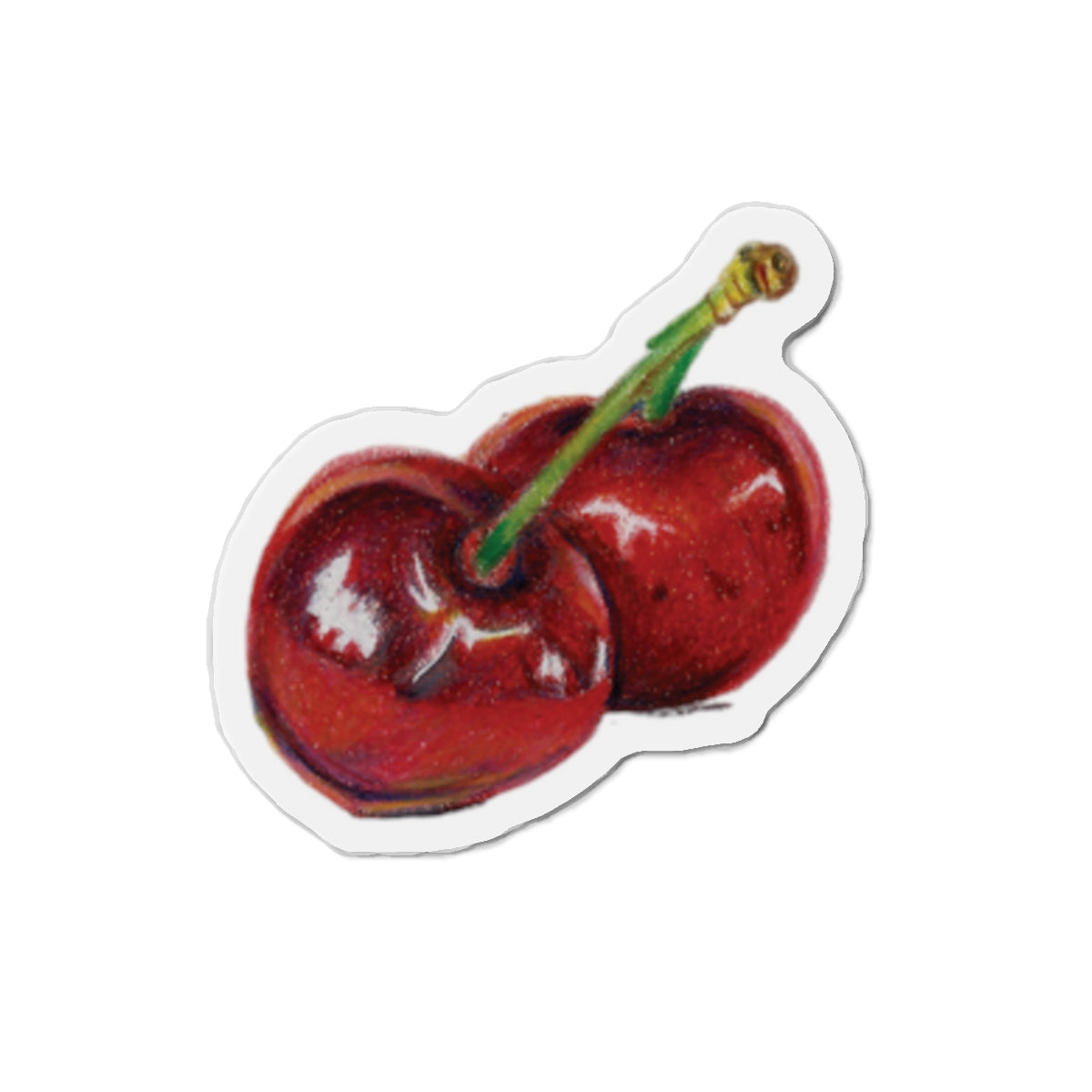 Cherry Die-Cut Magnet — Retro Fruit Kitchen Decor