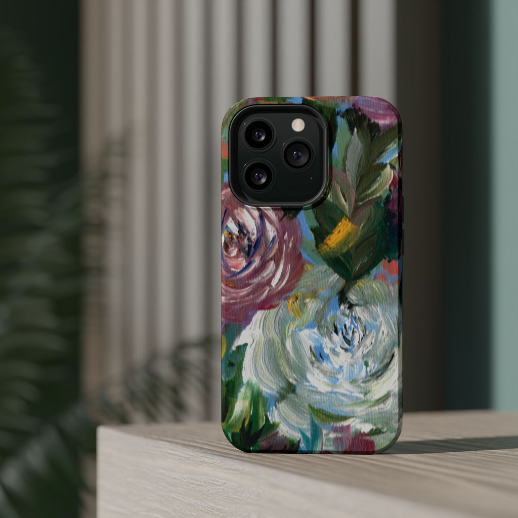Floral Brushstroke Magnetic Impact-Resistant Phone Case