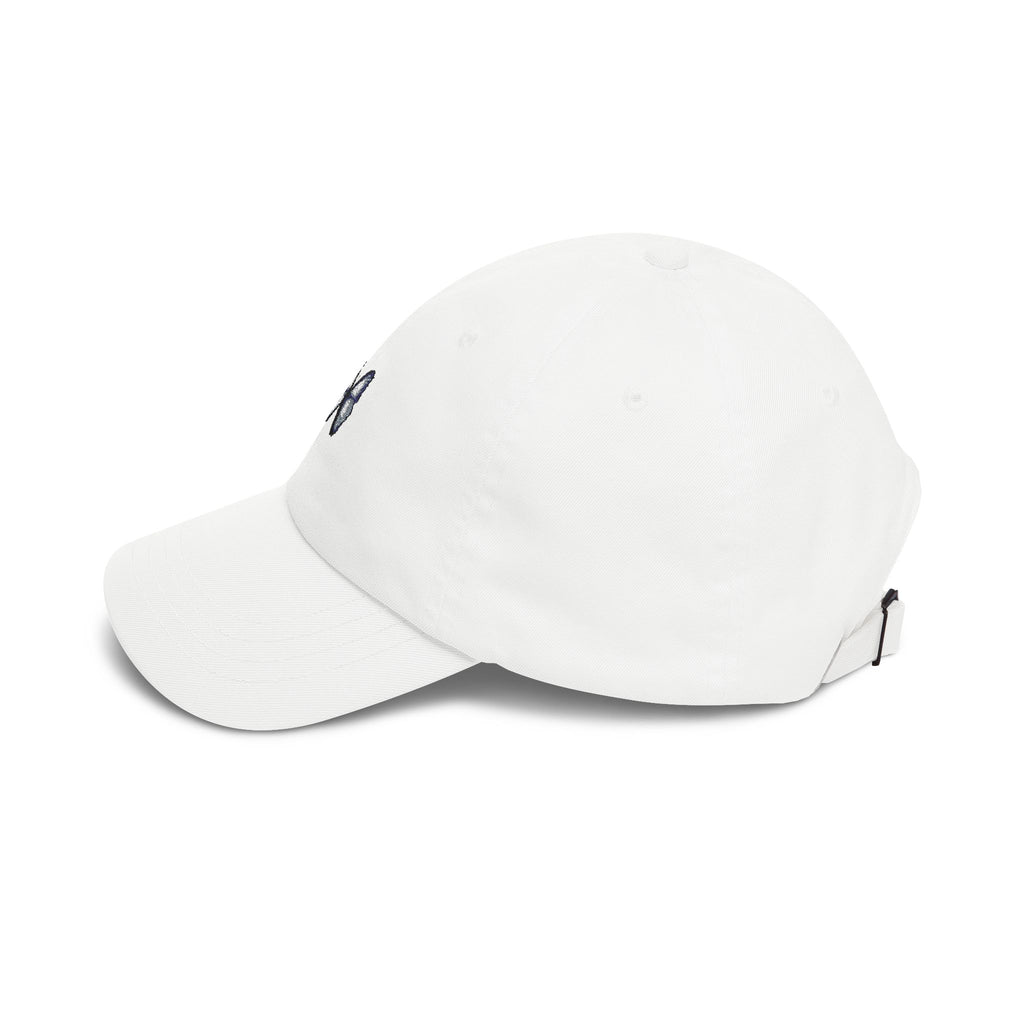 Butterfly Embroidered Dad Cap — Minimal Blue Butterfly Baseball Hat