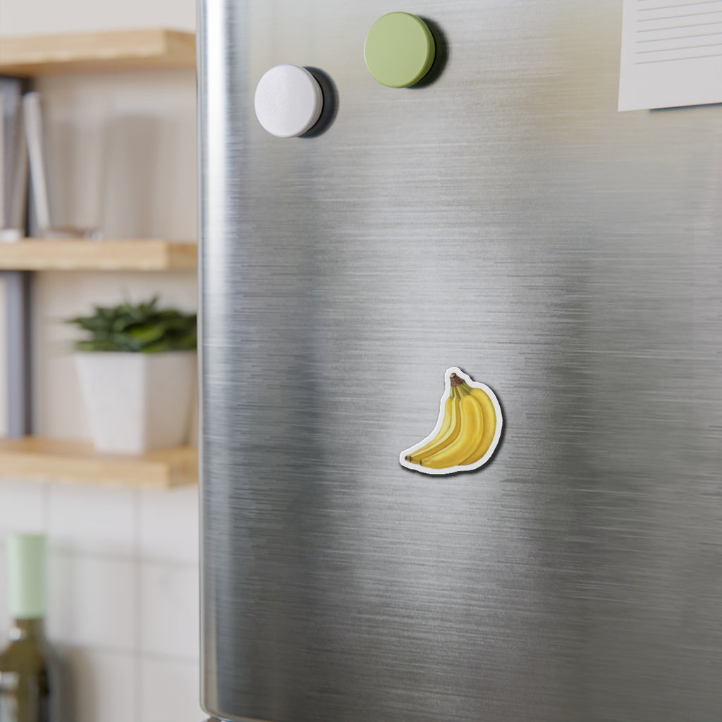 Banana Bunch Die-Cut Magnet — Cute Fruit Refrigerator Sticker Magnet