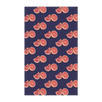 Cotton Twill Grapefruit Pattern Tea Towel — Citrus Kitchen Towel (Navy Background)