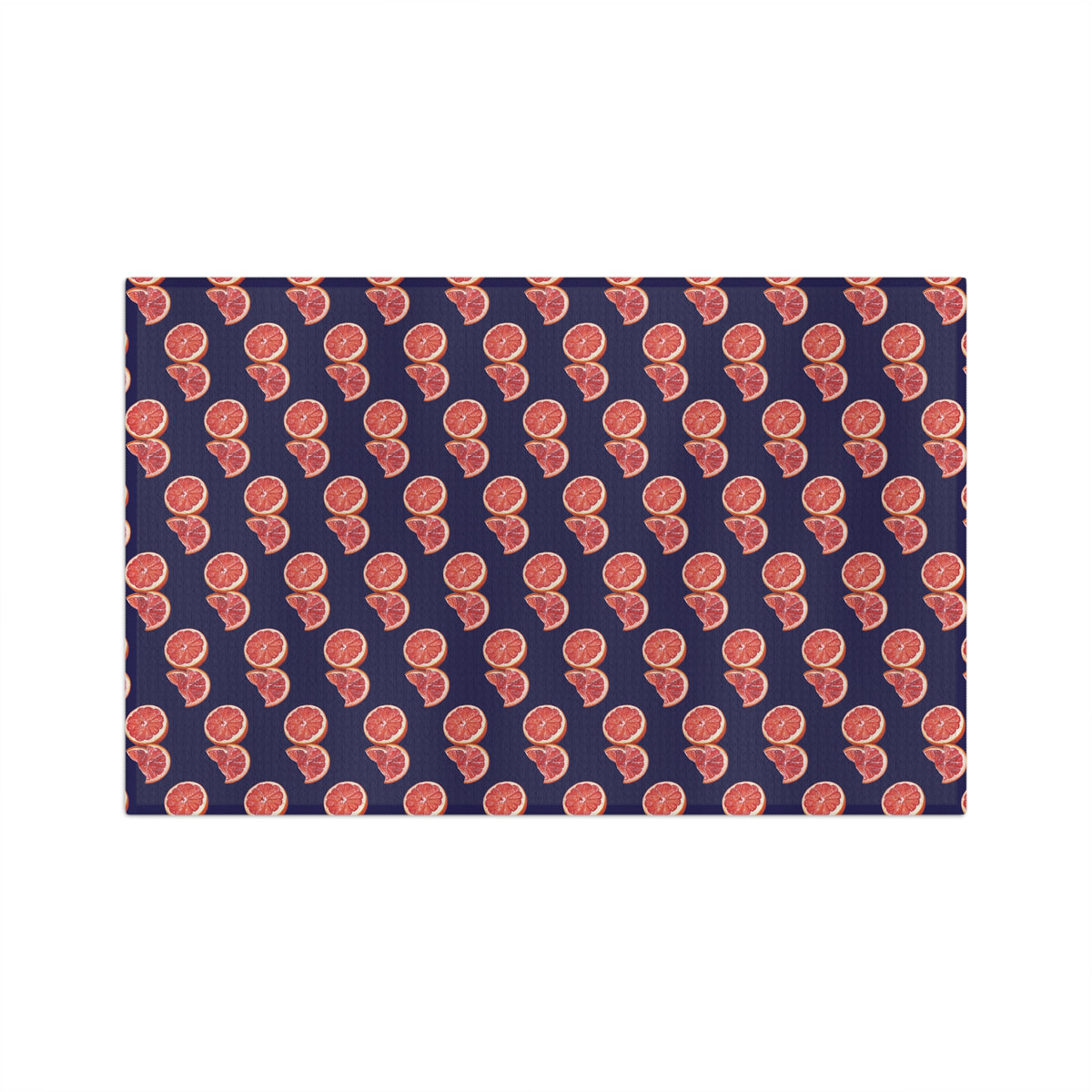 Absorbent Grapefruit Pattern Microfiber Tea Towel — Citrus Kitchen Towel (Navy Background)