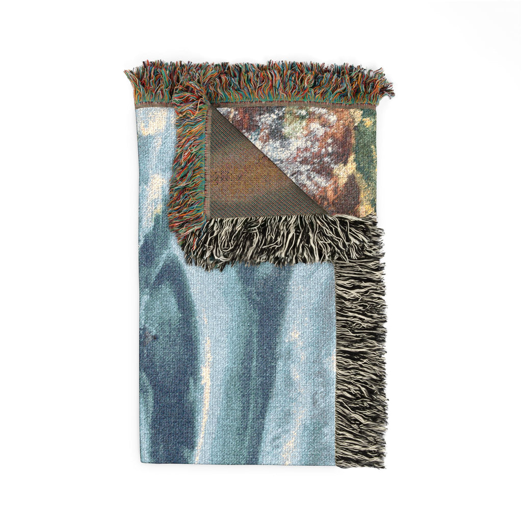 Lighthouse Coastal Woven Blanket — Nautical Throw for Living Room, Beach House & Gift
