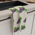 Microfiber Hand Drawn Grape Pattern Tea Towel — Vintage Vineyard Kitchen Towels