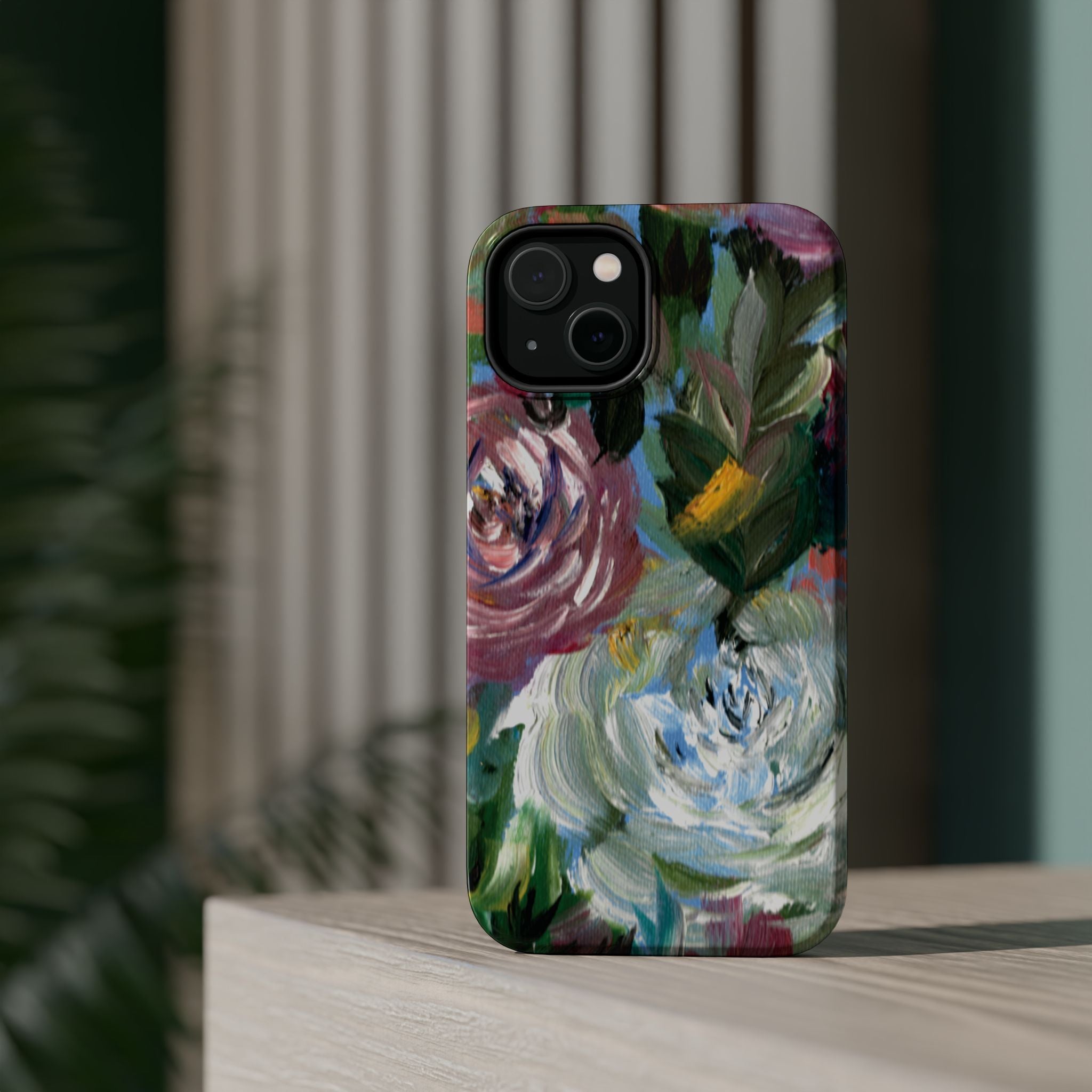 Floral Brushstroke Magnetic Impact-Resistant Phone Case