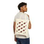 Cherry Pattern Canvas Tote Bag — Reusable Grocery & Market Bag