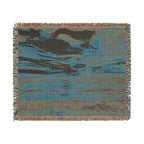 Sunset Seascape Woven Blanket — Coastal Throw with Beach Horizon Design