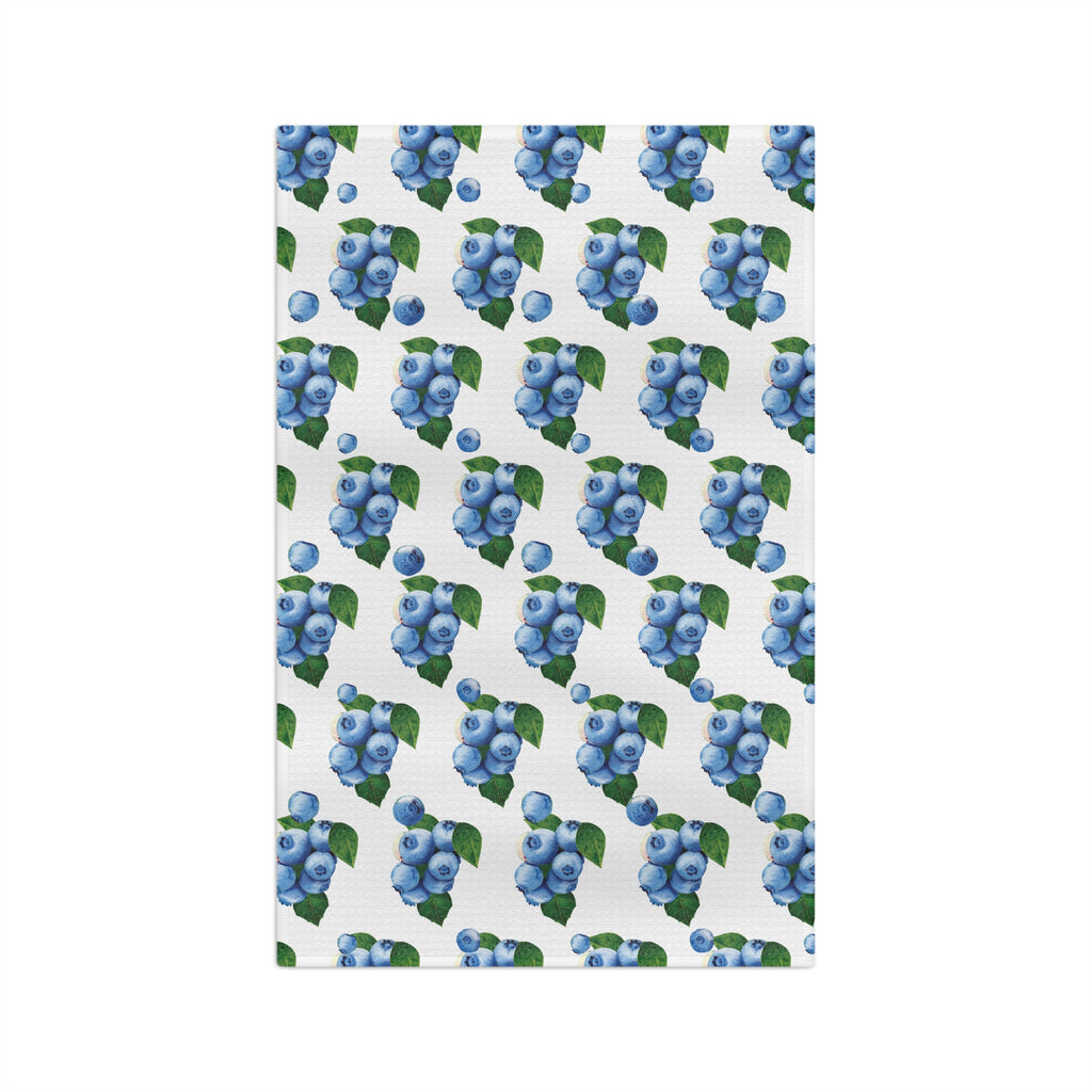 Blueberry Pattern Microfiber Tea Towel — Watercolor Fruit Kitchen Linen