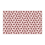 Cotton Twill Cherry Pattern Tea Towel — Pink Cotton Kitchen Towel with Red Cherry Print