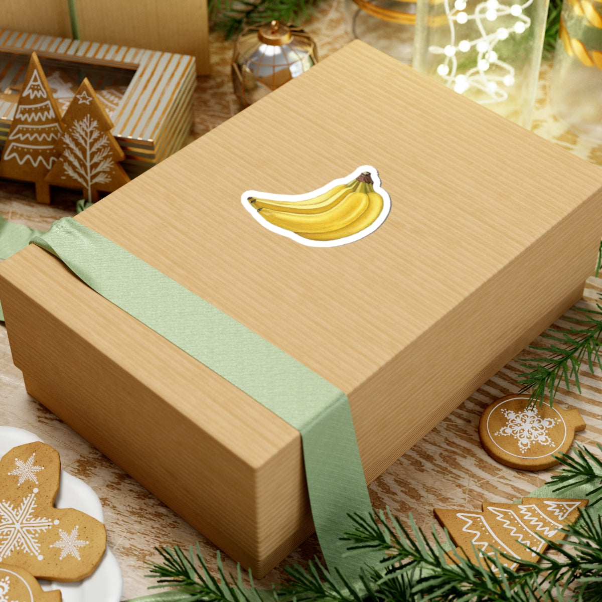 Banana Bunch Sticker — Fruit Kiss-Cut Decal for Laptops & Water Bottles