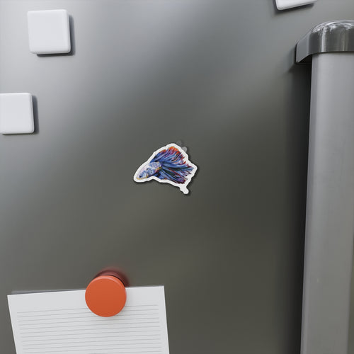 Betta Fish Die-Cut Magnet — Colorful Siamese Fighting Fish Refrigerator Magnet