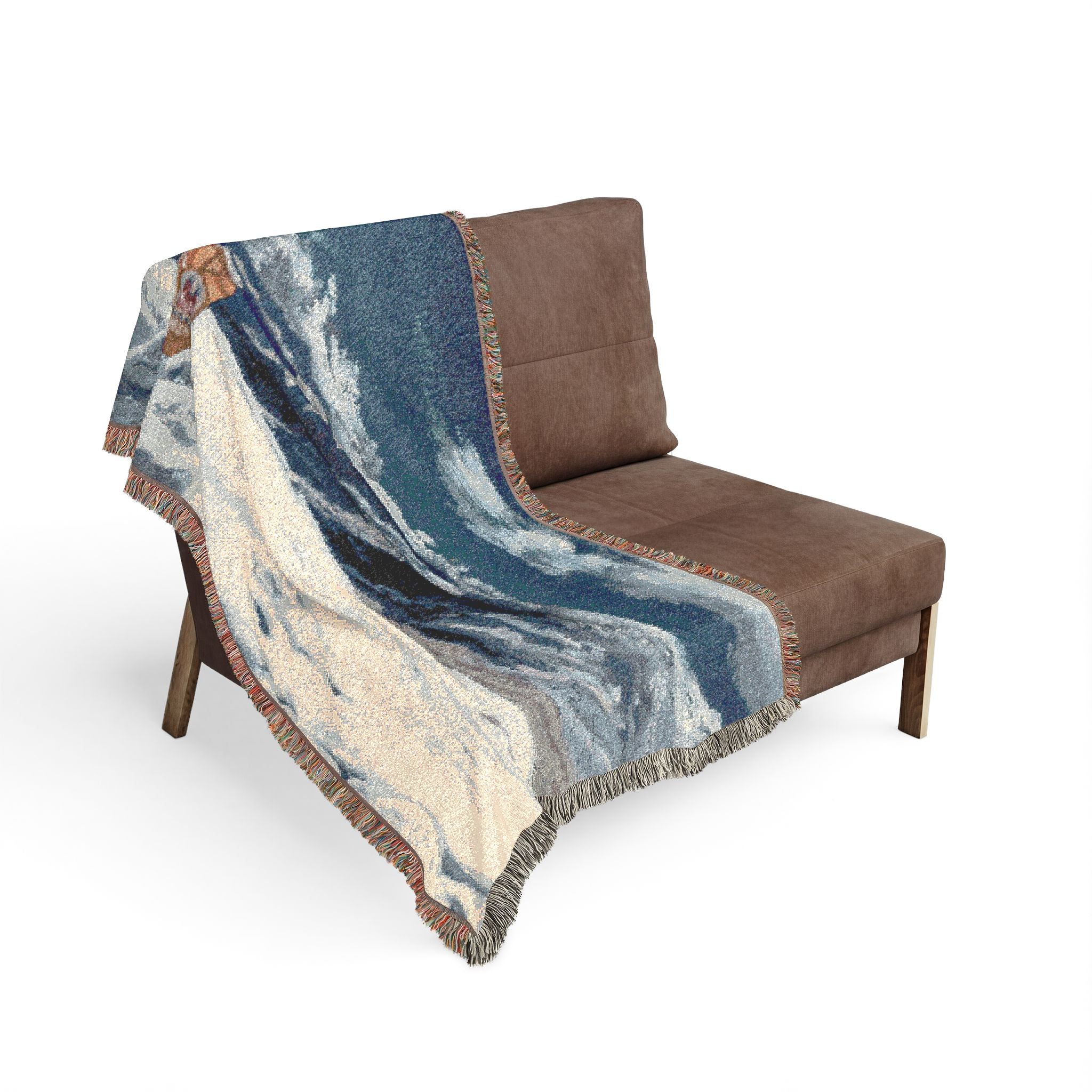 Scenic Mountain Snow Woven Blanket — Cozy Cabin Throw