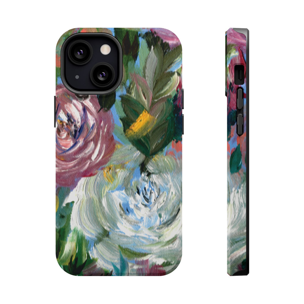 Floral Brushstroke Magnetic Impact-Resistant Phone Case