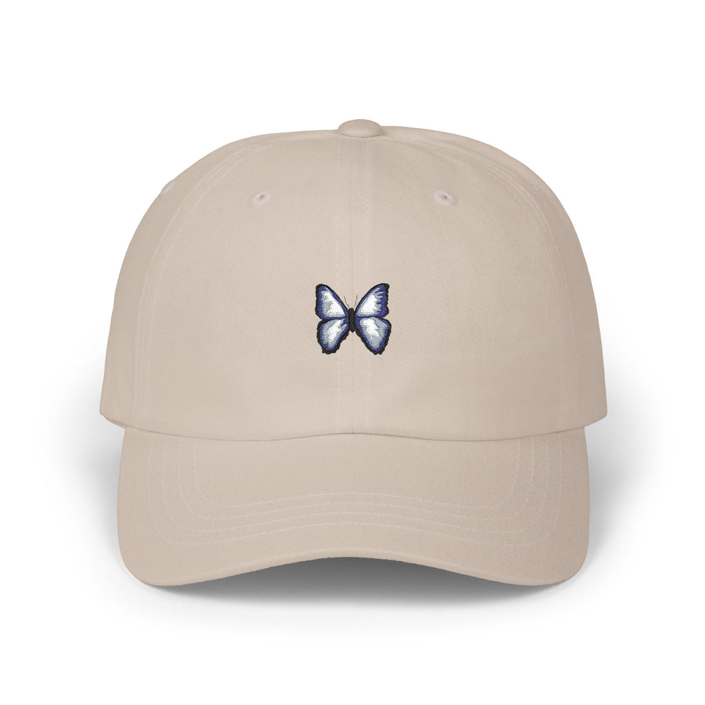 Butterfly Embroidered Dad Cap — Minimal Blue Butterfly Baseball Hat