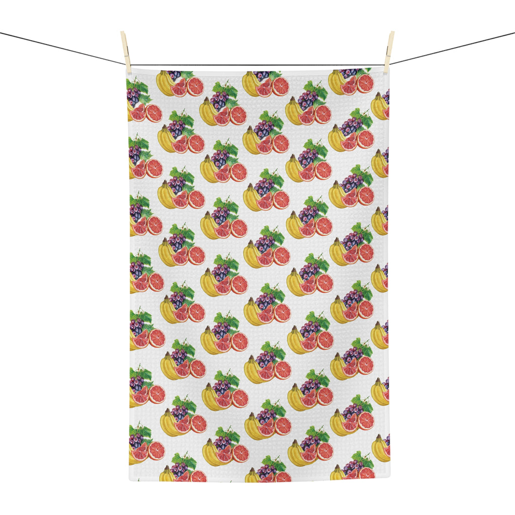 Absorbent Fruit Pattern Microfiber Tea Towel — Grapefruit, Banana & Grape Kitchen Towel