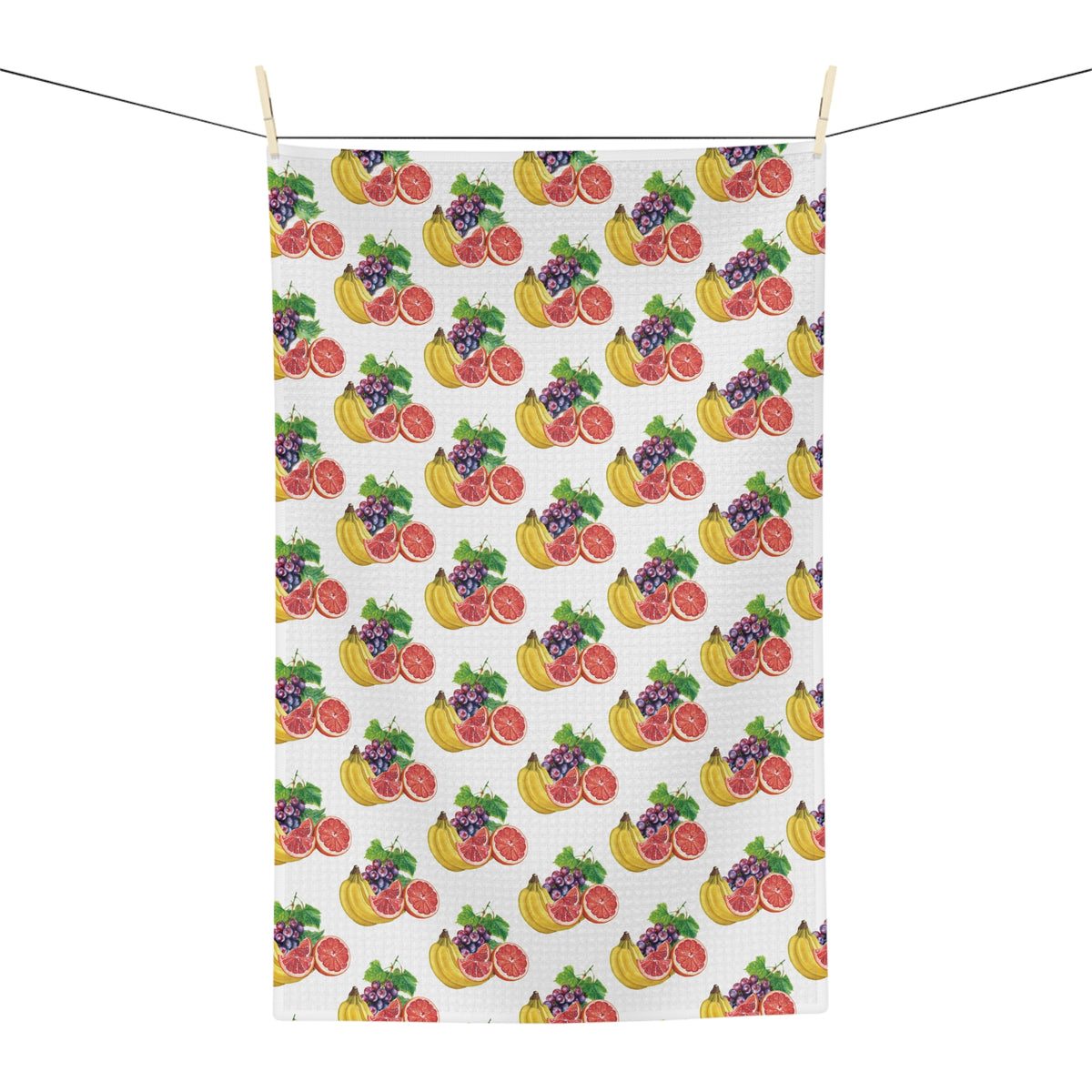 Absorbent Fruit Pattern Microfiber Tea Towel — Grapefruit, Banana & Grape Kitchen Towel