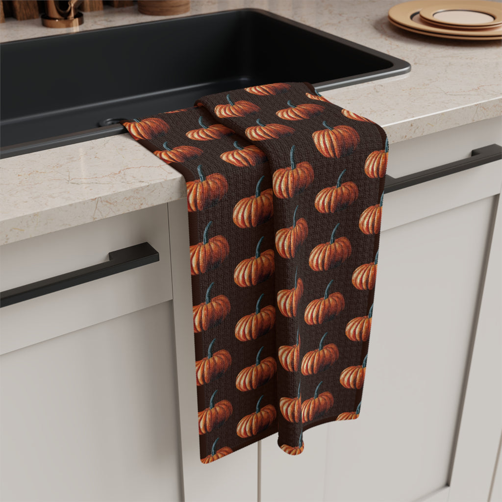 Absorbent Autumn Pumpkin Pattern Microfiber Tea Towel
