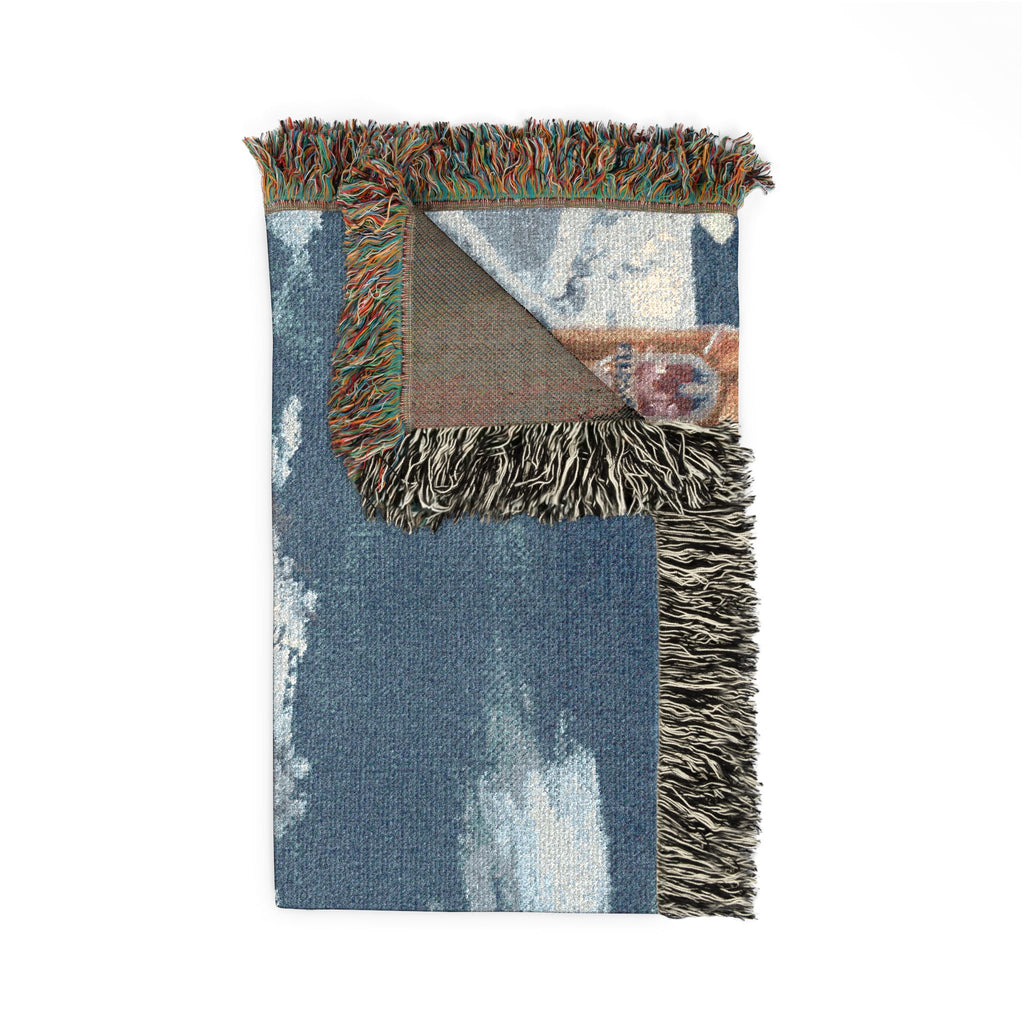 Scenic Mountain Snow Woven Blanket — Cozy Cabin Throw
