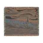 Lighthouse Coastal Woven Blanket — Nautical Throw for Living Room, Beach House & Gift