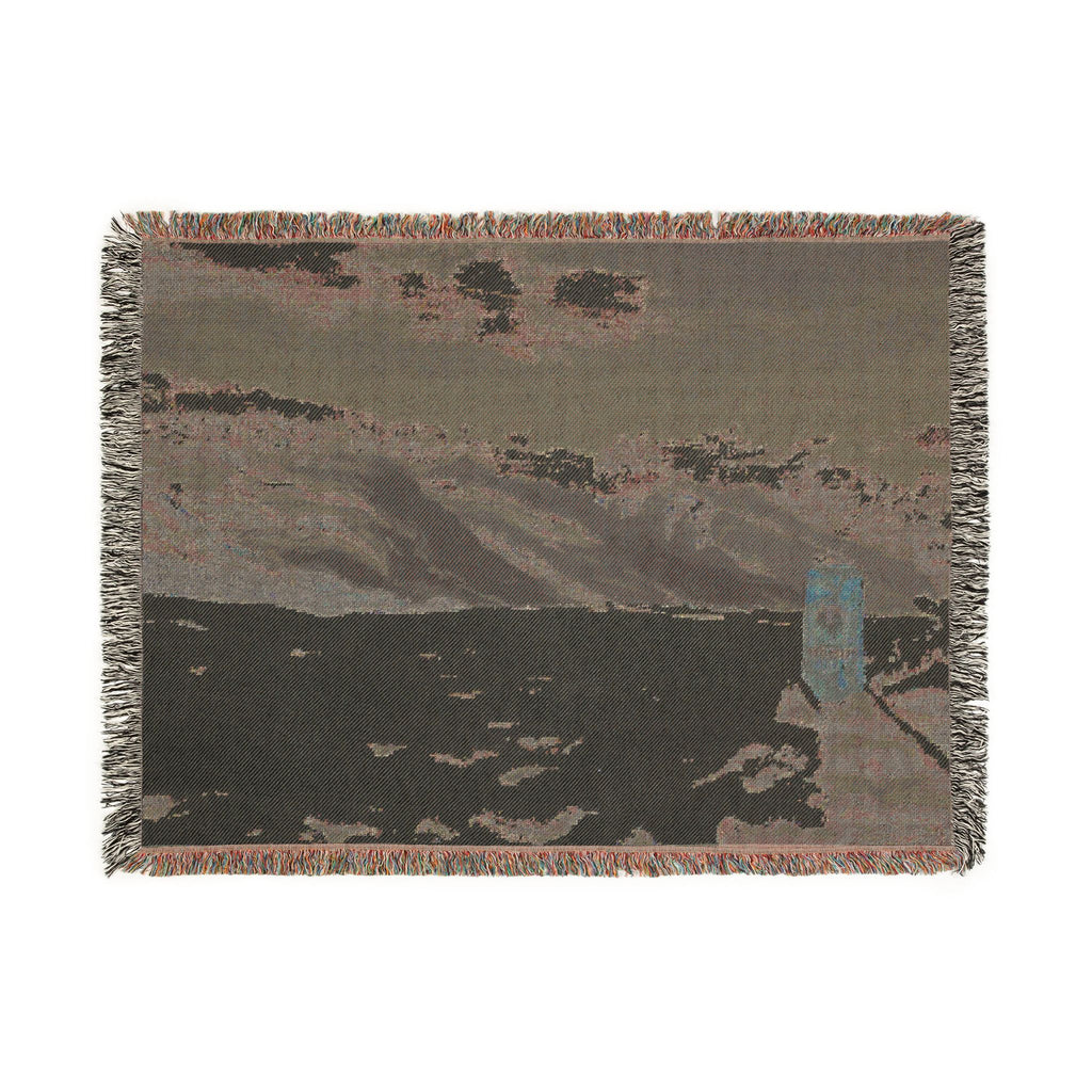 Scenic Mountain Snow Woven Blanket — Cozy Cabin Throw