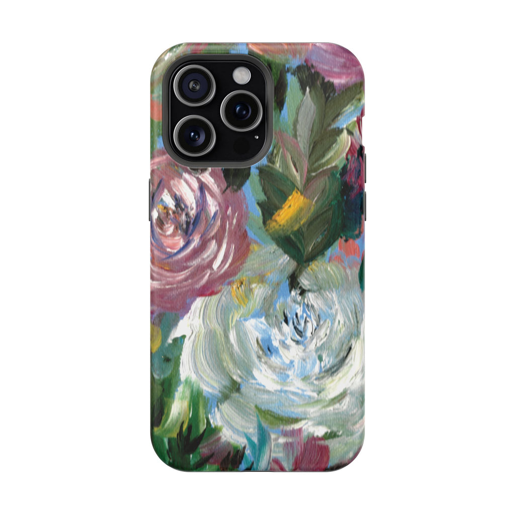 Floral Brushstroke Magnetic Impact-Resistant Phone Case