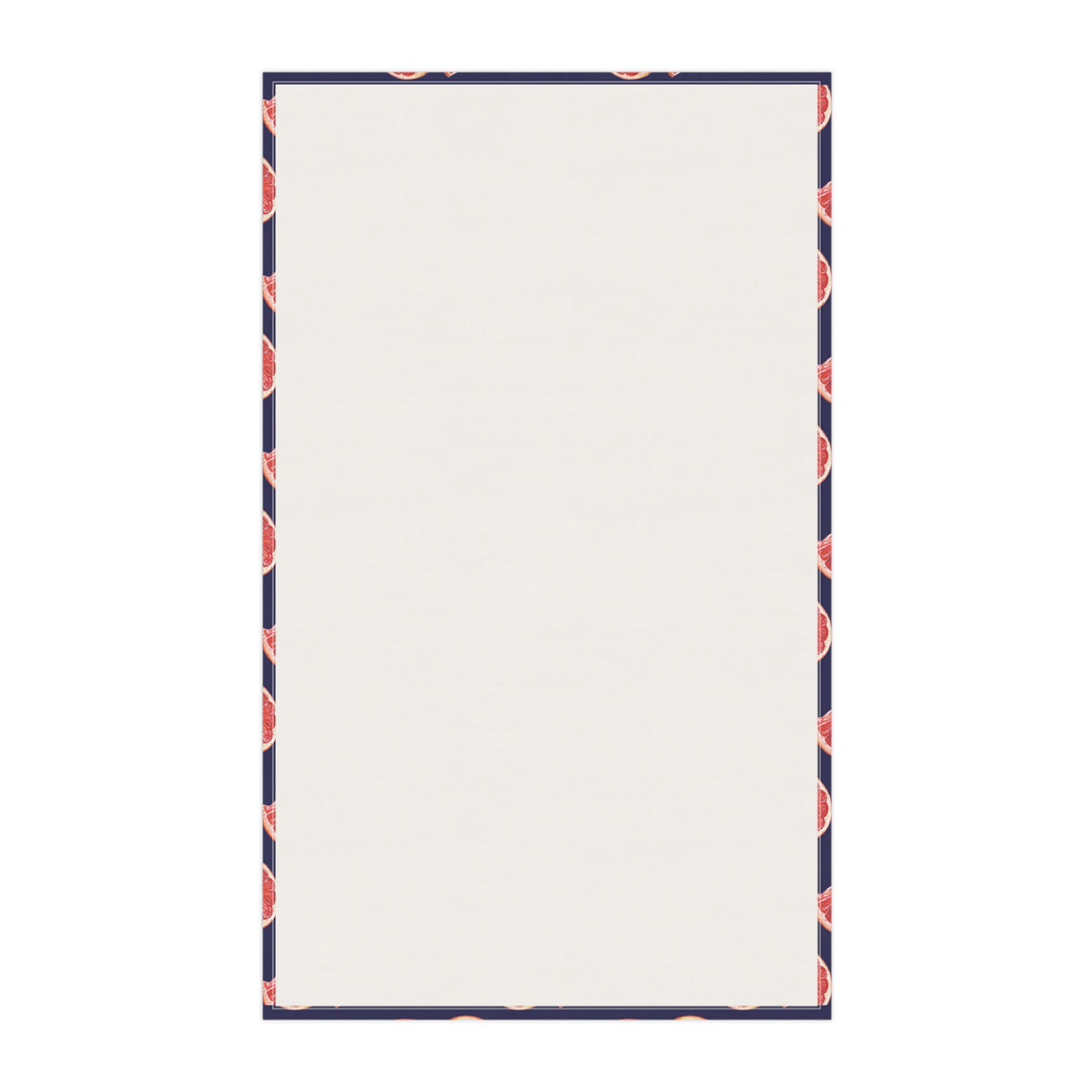 Cotton Twill Grapefruit Pattern Tea Towel — Citrus Kitchen Towel (Navy Background)