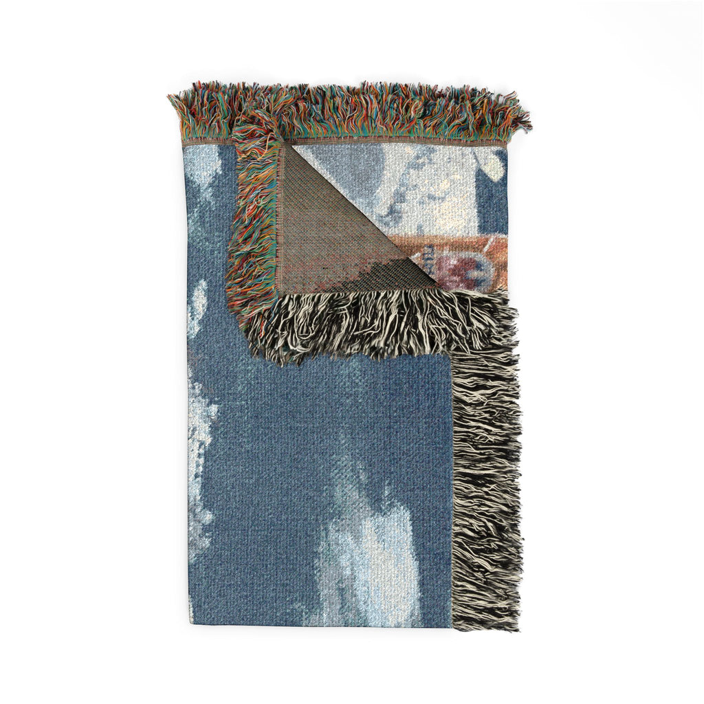Scenic Mountain Snow Woven Blanket — Cozy Cabin Throw