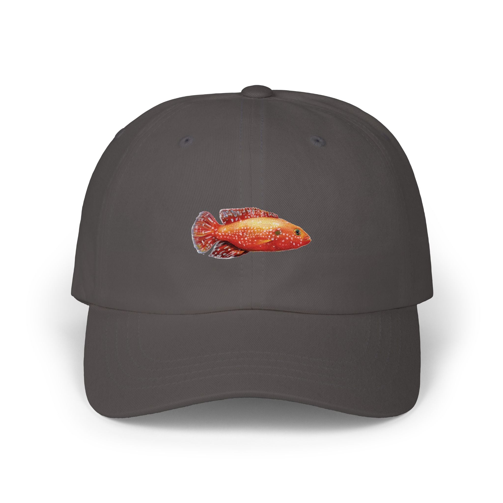 Fish Dad Cap — Red Tropical Fishing Hat