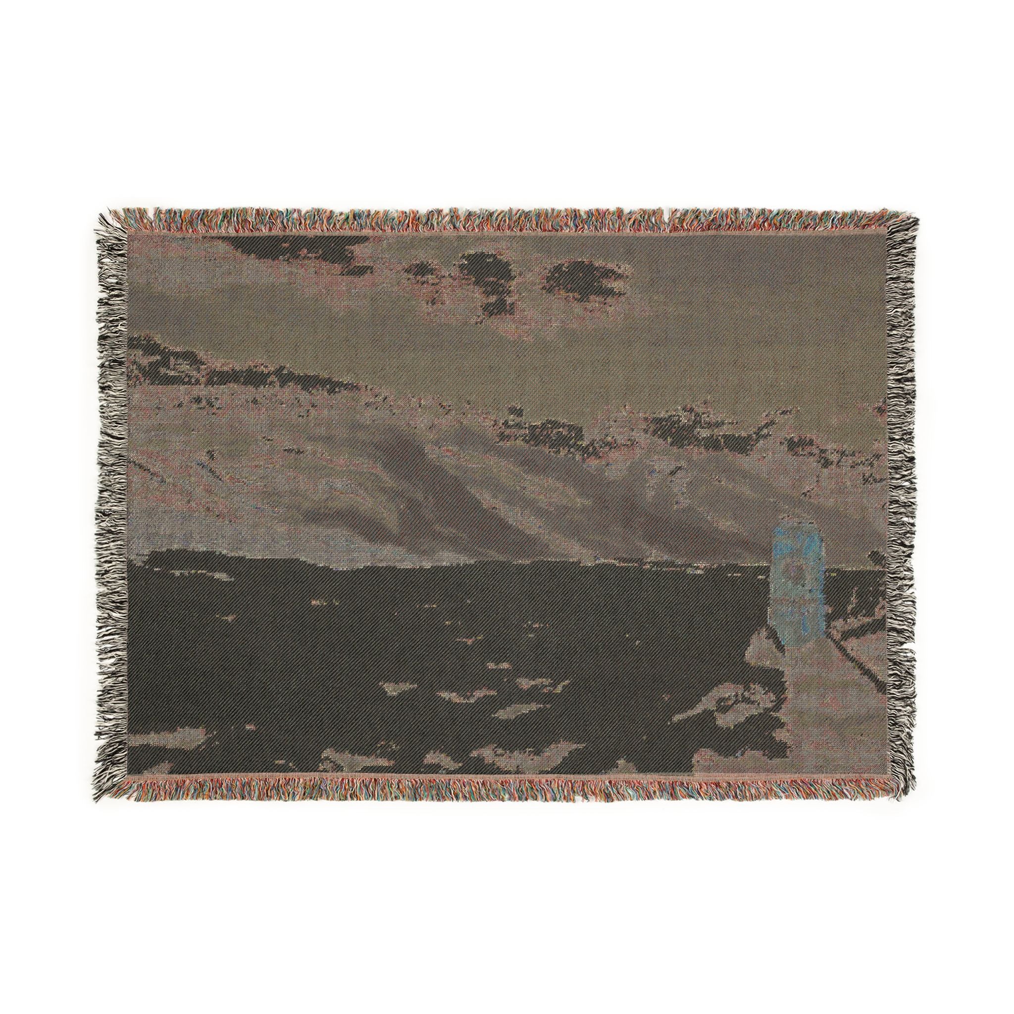 Scenic Mountain Snow Woven Blanket — Cozy Cabin Throw