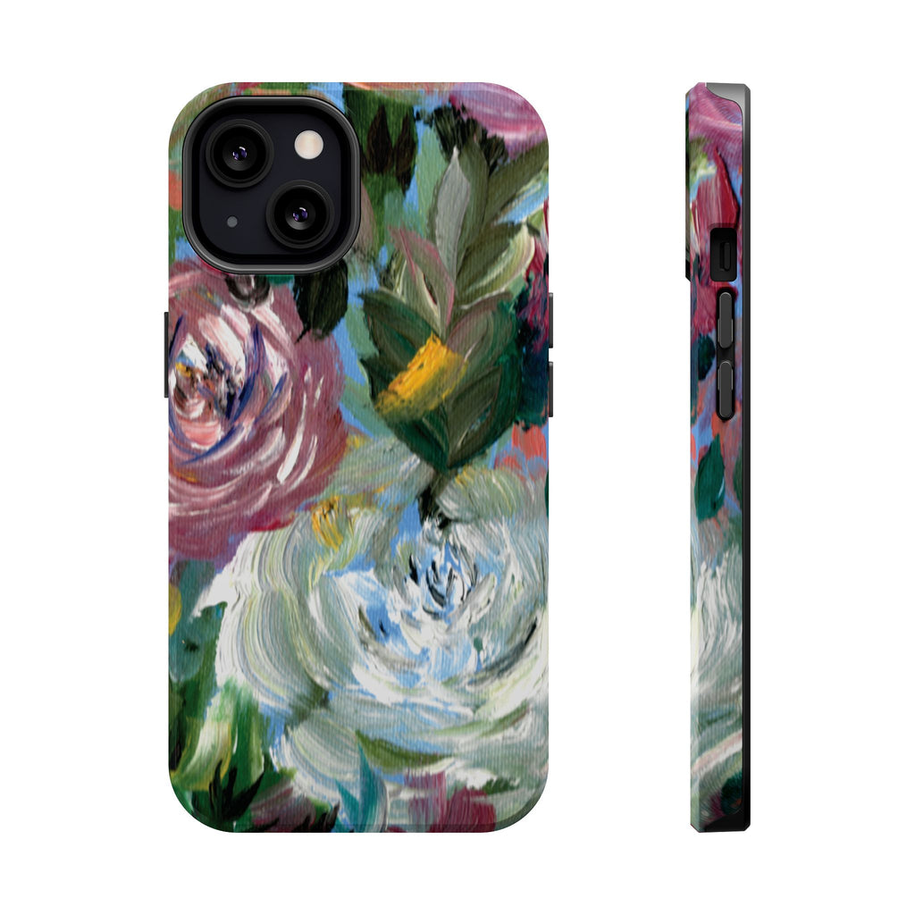 Floral Brushstroke Magnetic Impact-Resistant Phone Case