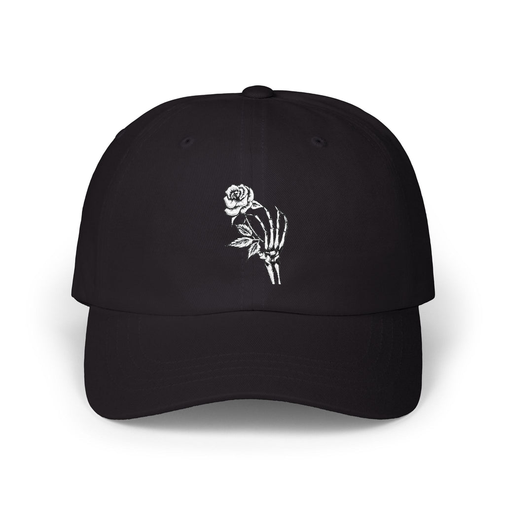 Embroidered Single Rose Dad Cap – Minimal Floral Baseball Hat