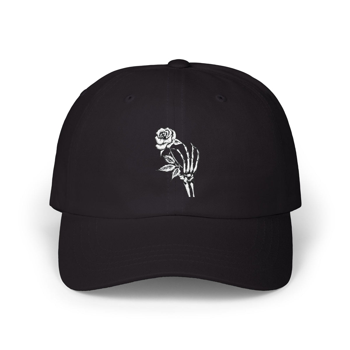 Embroidered Single Rose Dad Cap – Minimal Floral Baseball Hat