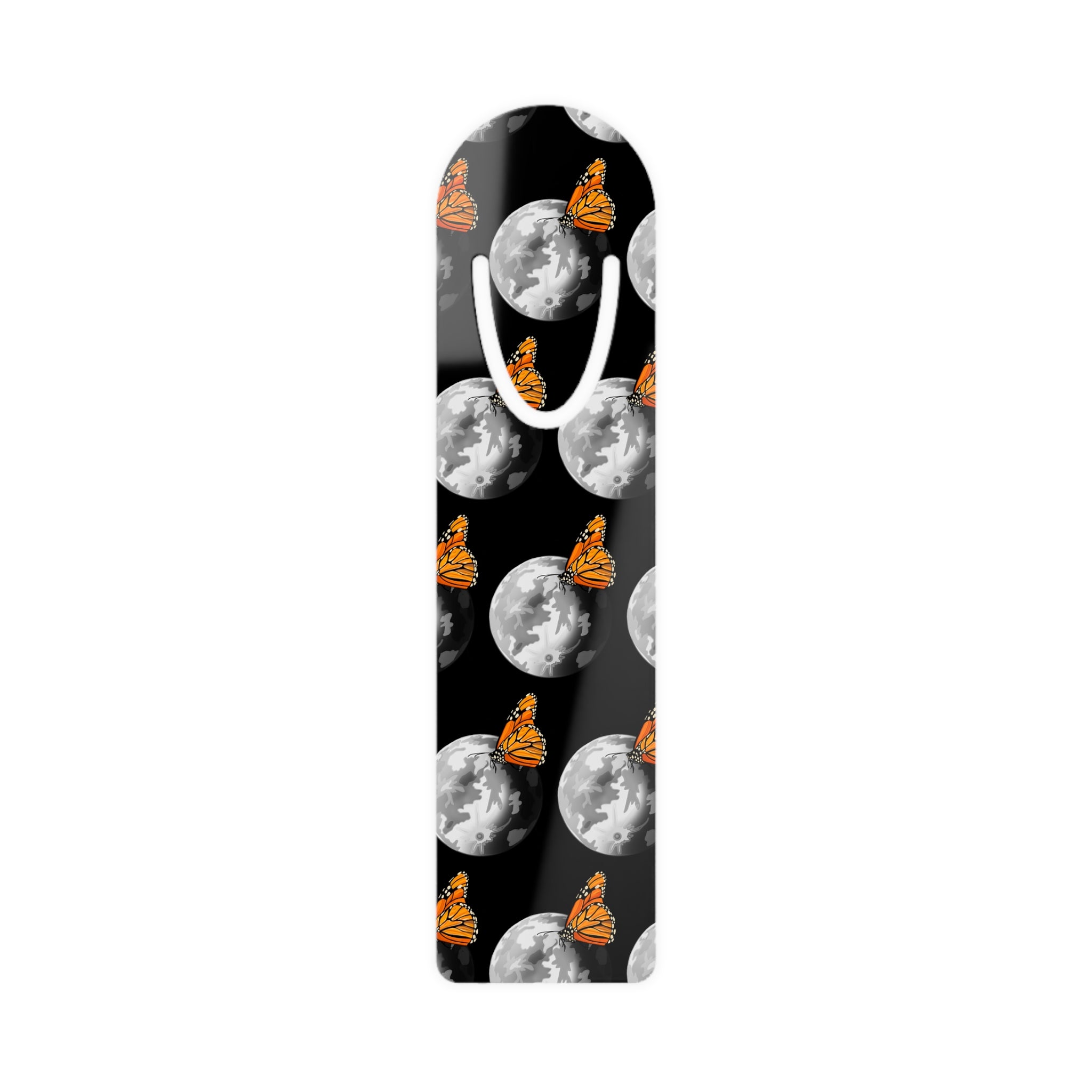 Moon & Butterfly Metal Bookmark — Space Themed Reading Accessory