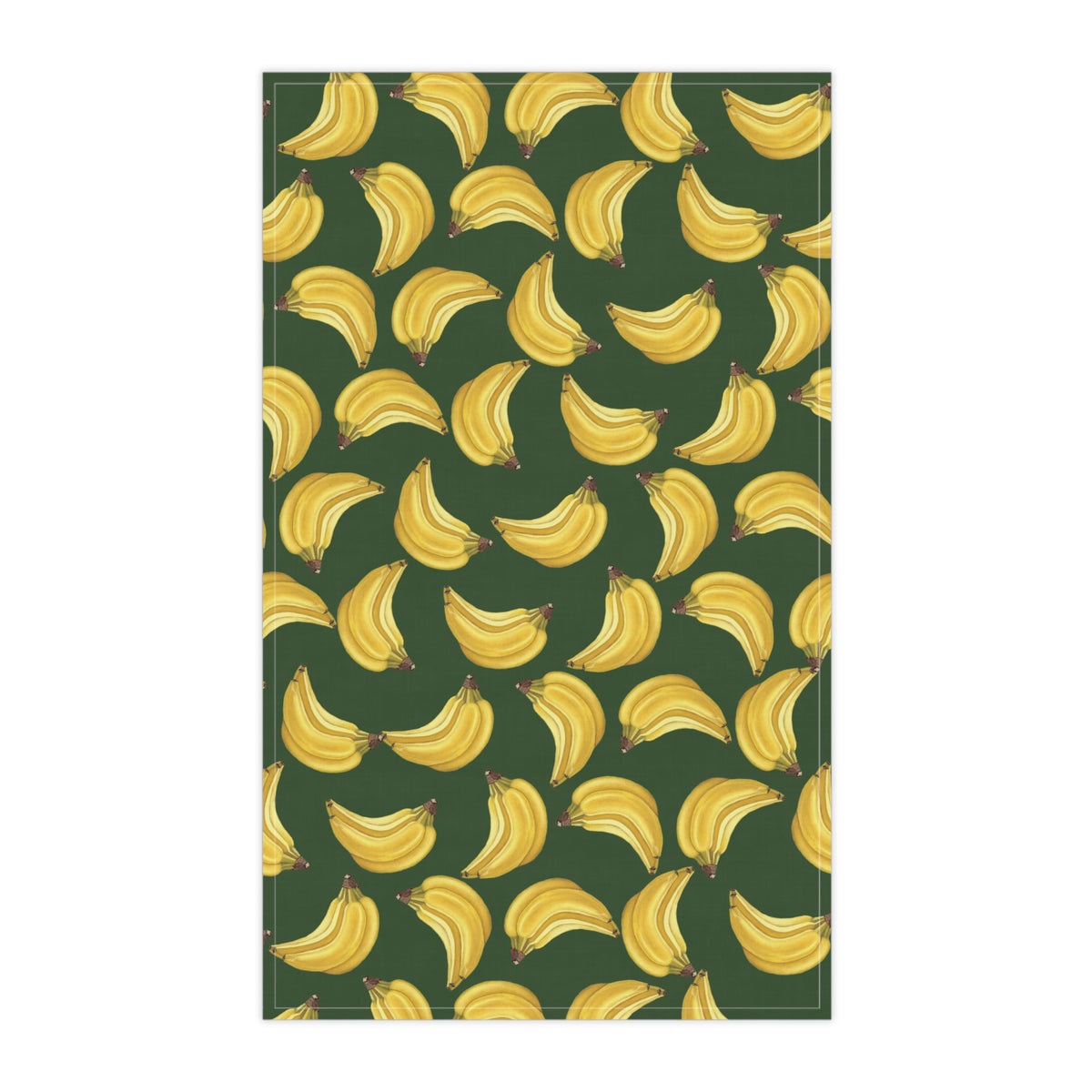 Cotton Twill Tropical Banana Print Tea Towel — Green Kitchen Cotton Dish Towel