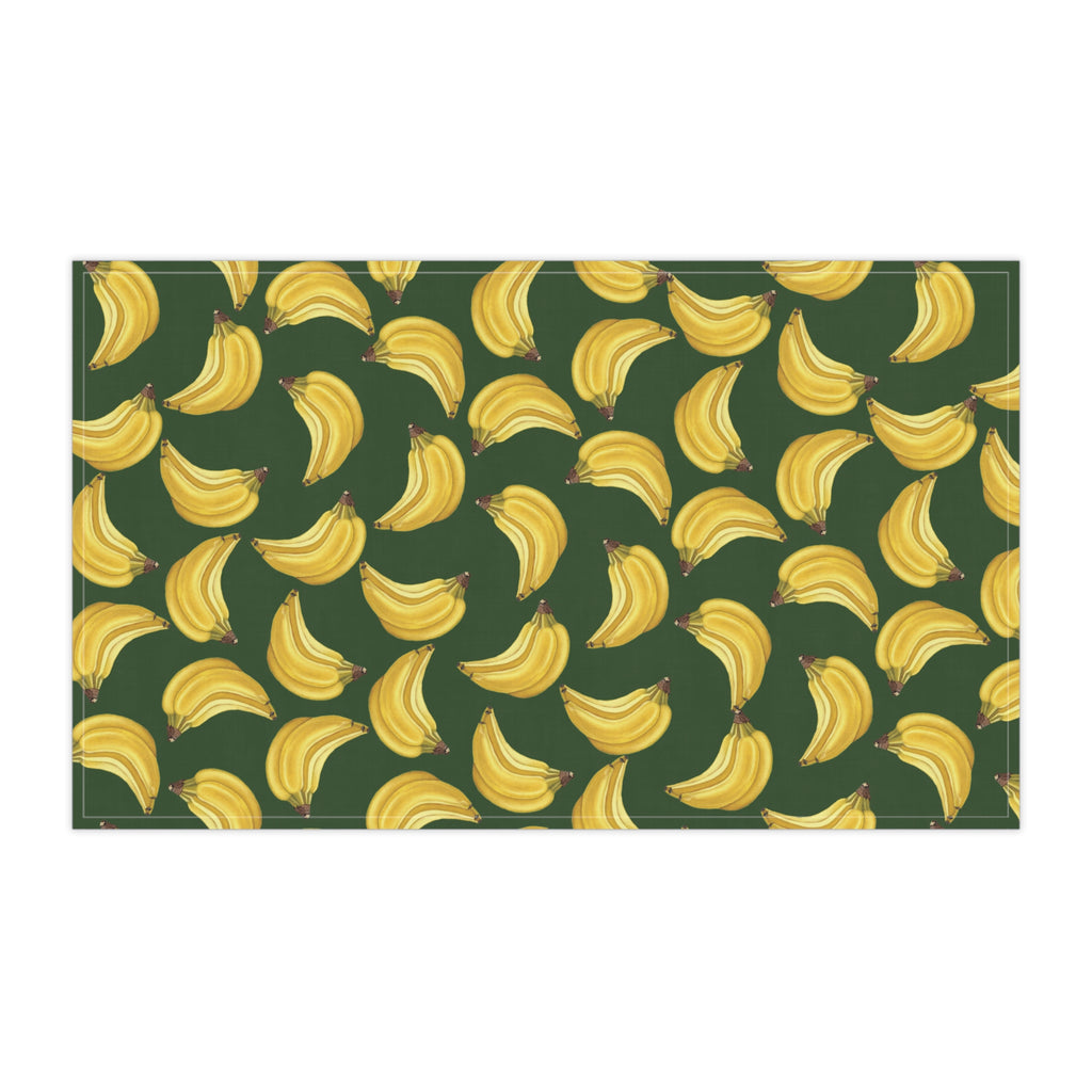 Cotton Twill Tropical Banana Print Tea Towel — Green Kitchen Cotton Dish Towel