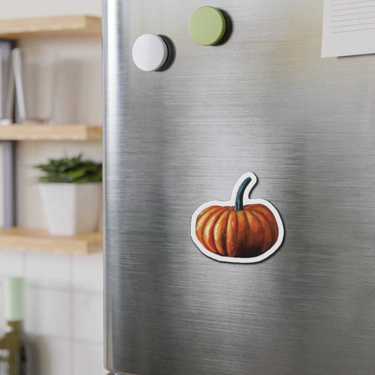 Painted Pumpkin Die-Cut Magnets | Autumn Pumpkin Refrigerator Magnet