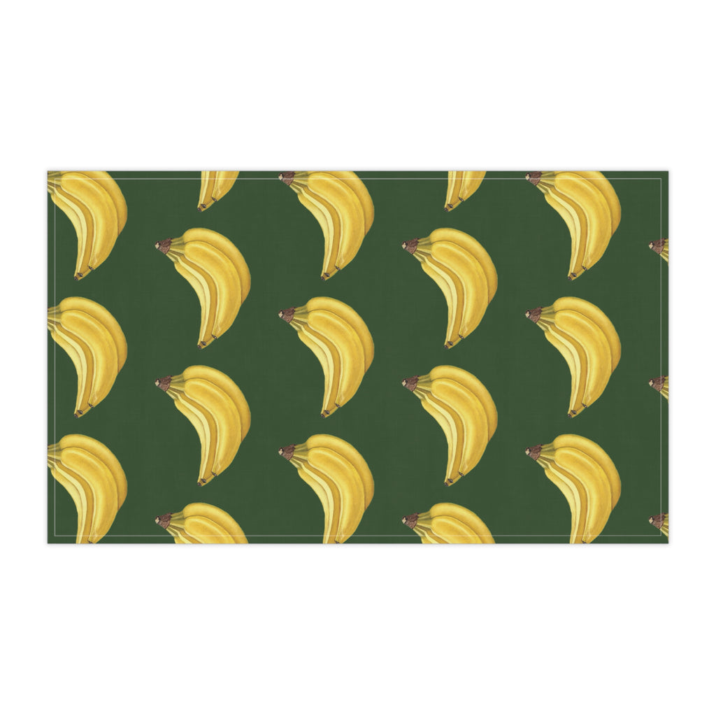 Cotton Twill Tropical Banana Print Tea Towel — Green Kitchen Cotton Dish Towel