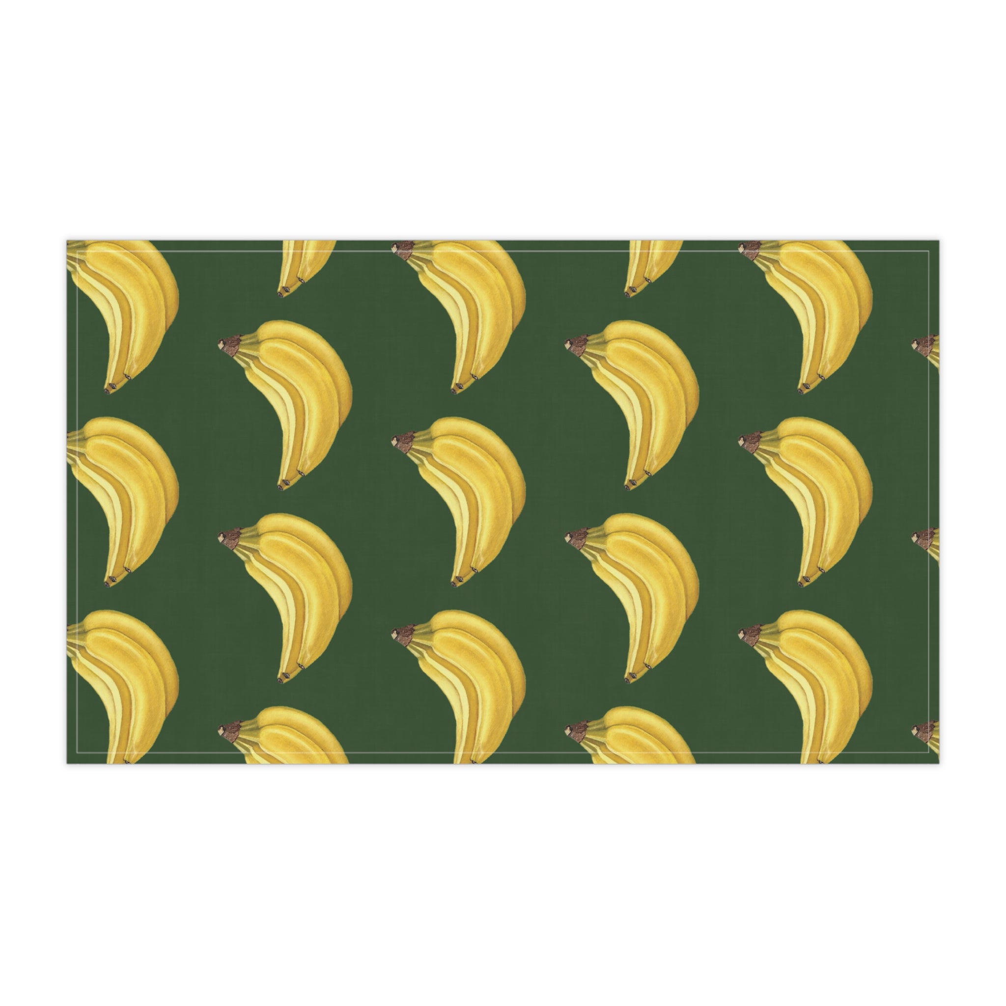 Cotton Twill Tropical Banana Print Tea Towel — Green Kitchen Cotton Dish Towel