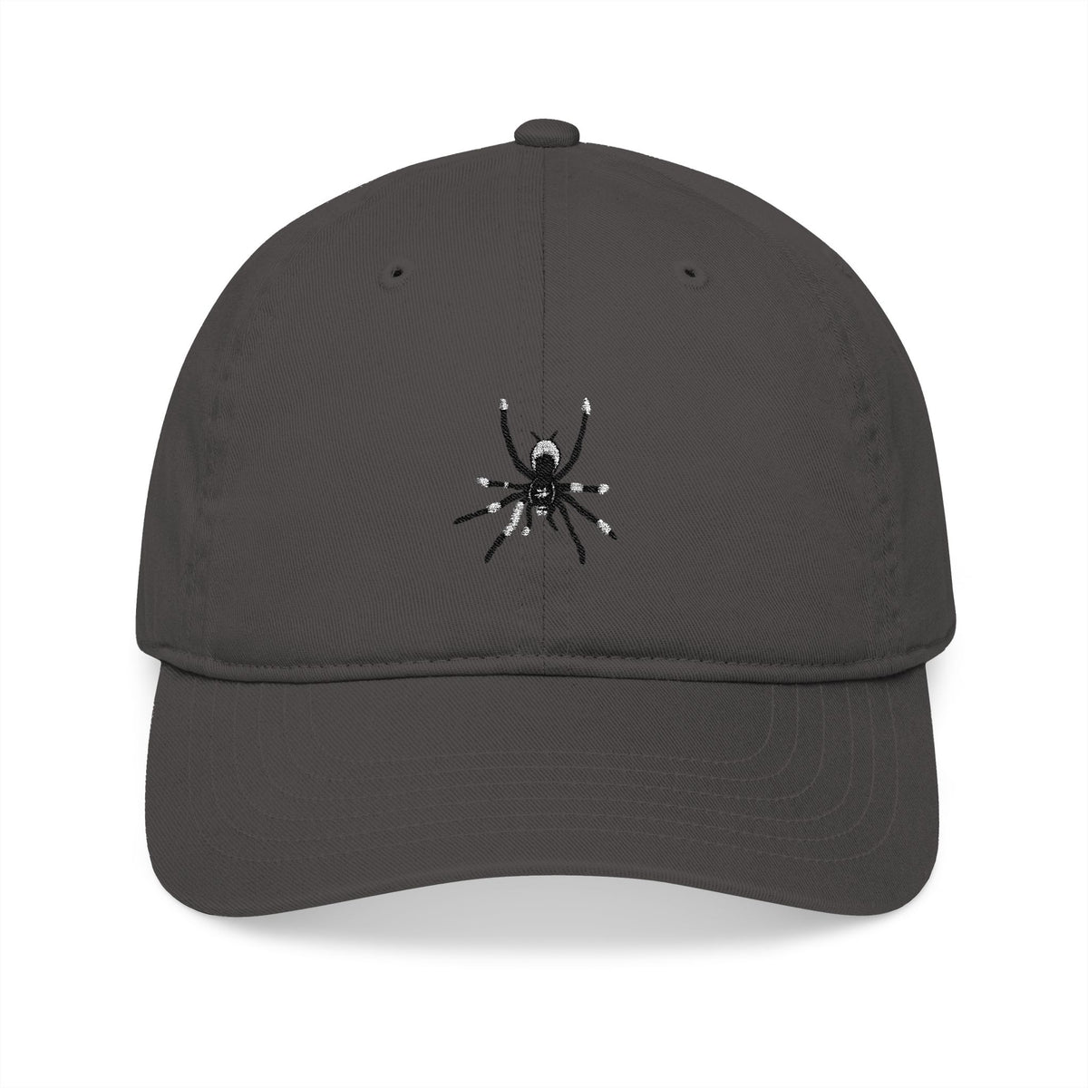 Embroidered Spider Organic Baseball Cap – Minimal Gothic Dad Hat