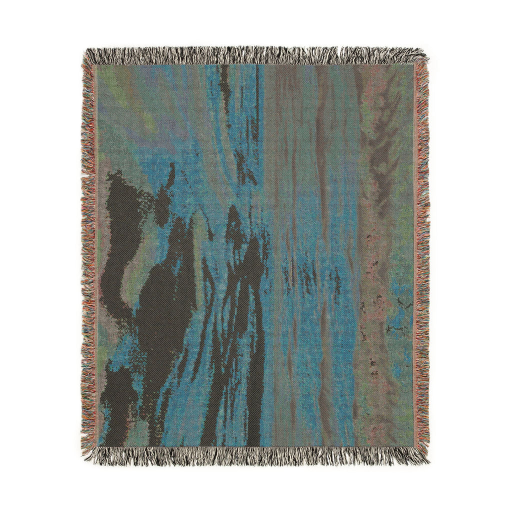 Sunset Seascape Woven Blanket — Coastal Throw with Beach Horizon Design