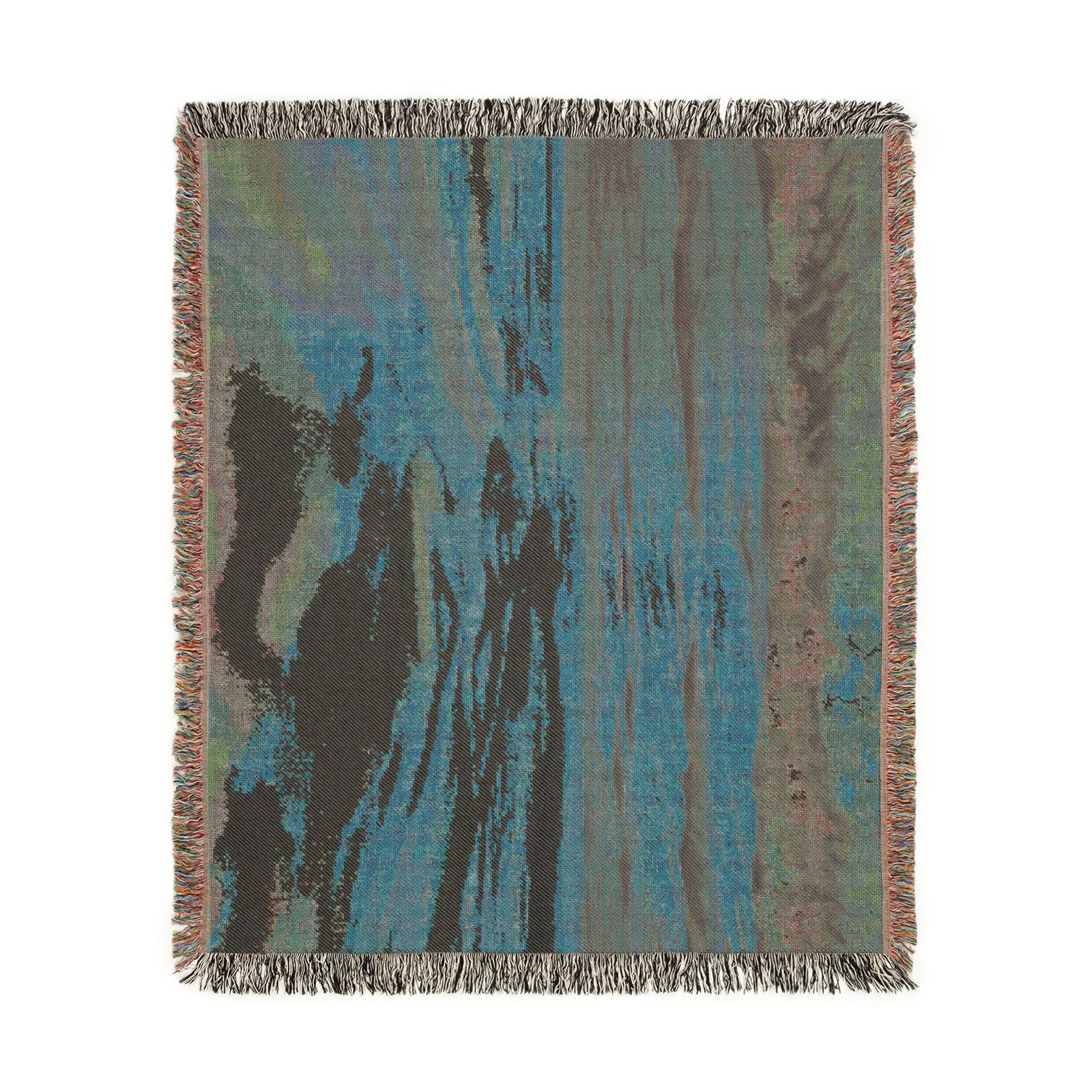 Sunset Seascape Woven Blanket — Coastal Throw with Beach Horizon Design