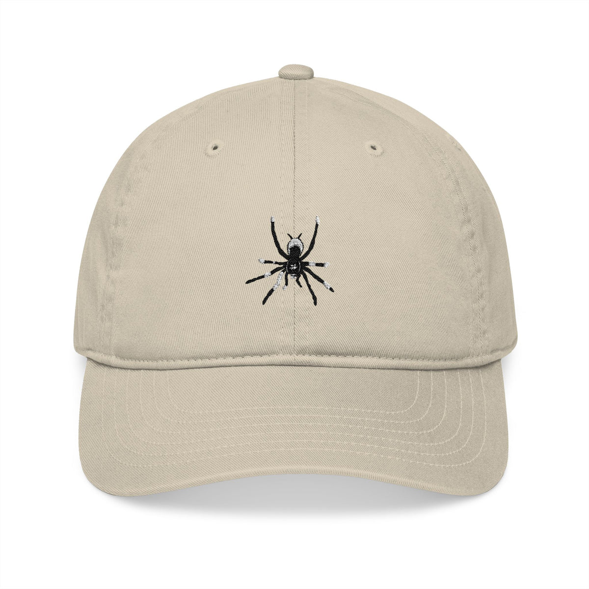 Embroidered Spider Organic Baseball Cap – Minimal Gothic Dad Hat