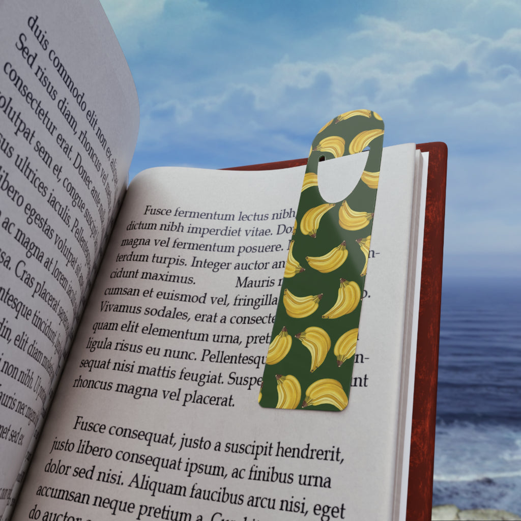 Banana Pattern Metal Bookmark — Fun Tropical Bookmarker for Readers