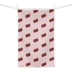 Cherry Pattern Microfiber Tea Towel — Pink Retro Fruit Kitchen Towel