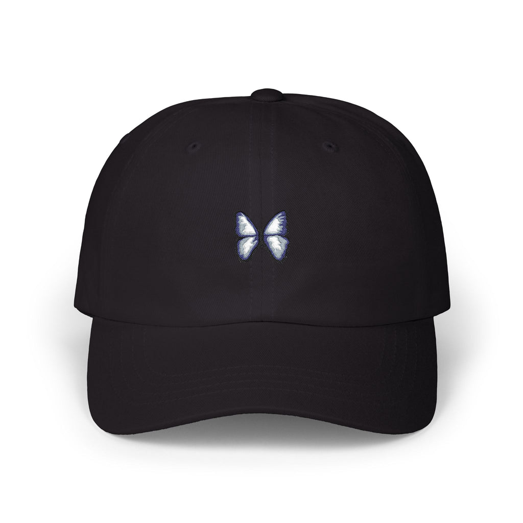 Butterfly Embroidered Dad Cap — Minimal Blue Butterfly Baseball Hat