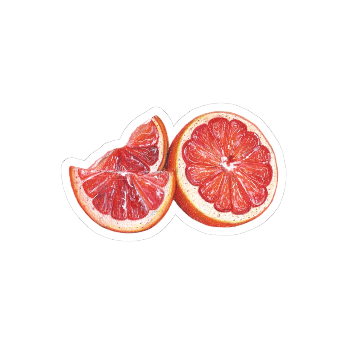 Grapefruit Kiss-Cut Sticker