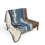 Scenic Mountain Snow Woven Blanket — Cozy Cabin Throw